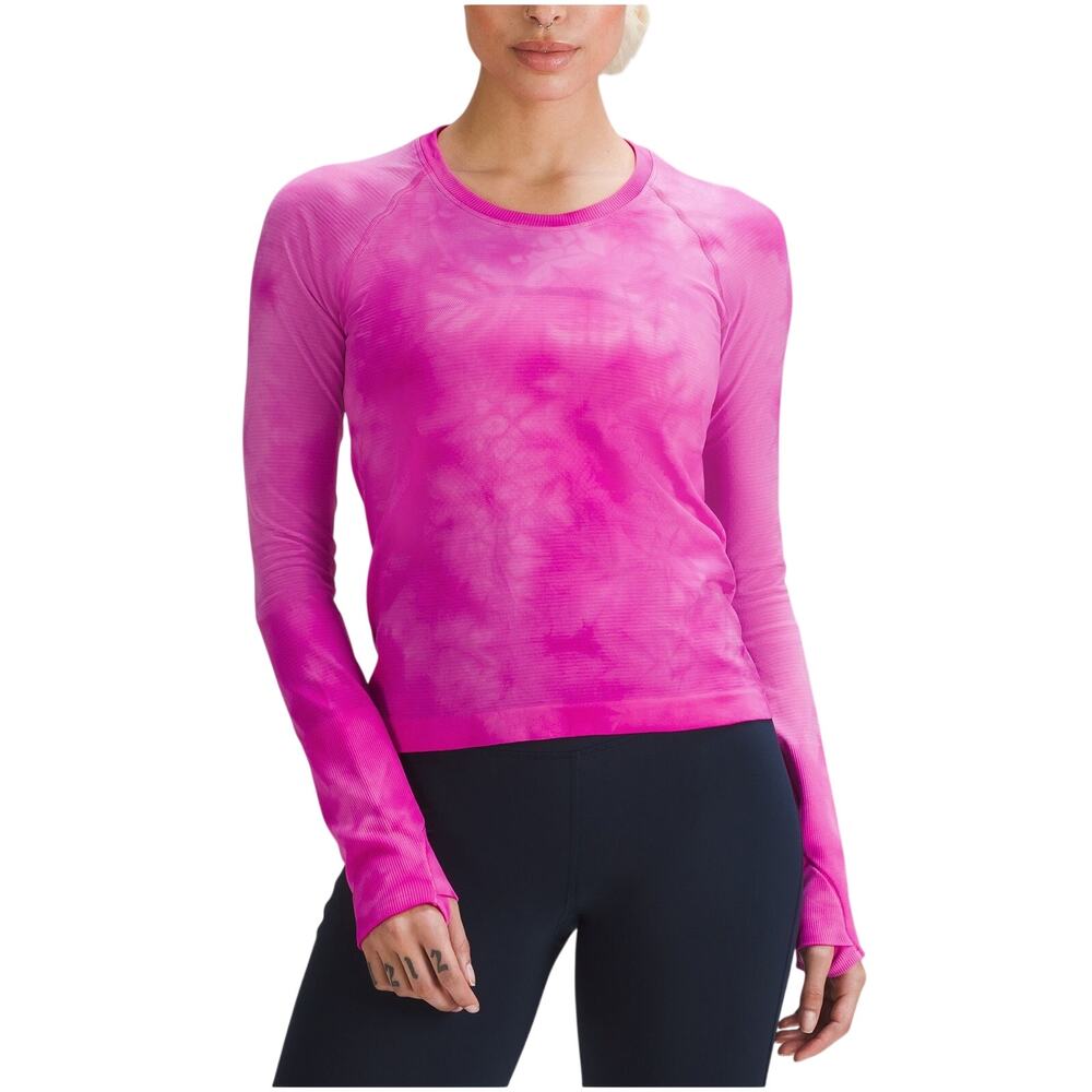 Lululemon Seamless Marble Dye Sonic Pink Swiftly Tech 2.0 Long-Sleeve Shirt